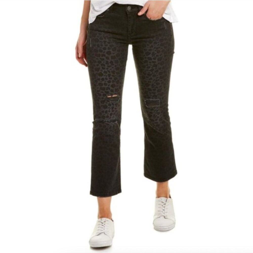 The Kooples Lexy Distressed Leopard Print Jeans